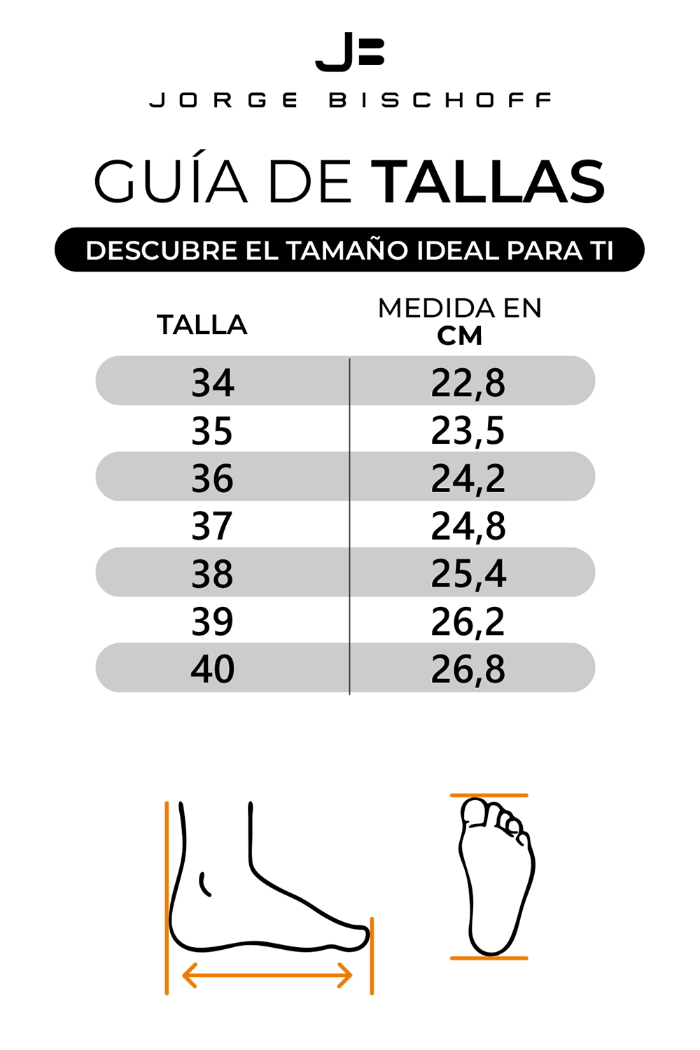 Guía de tallas - damas - JorgeBischoff